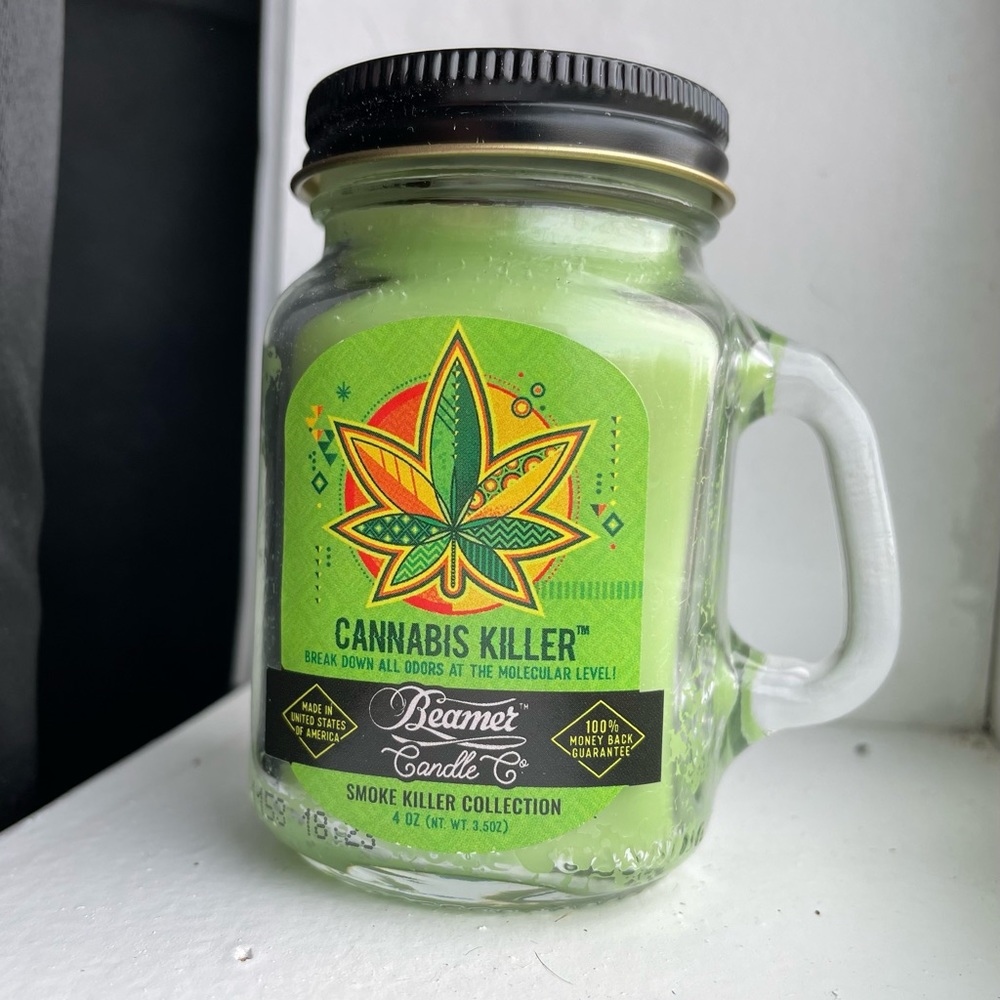 Cannabis Killer mason jar candle